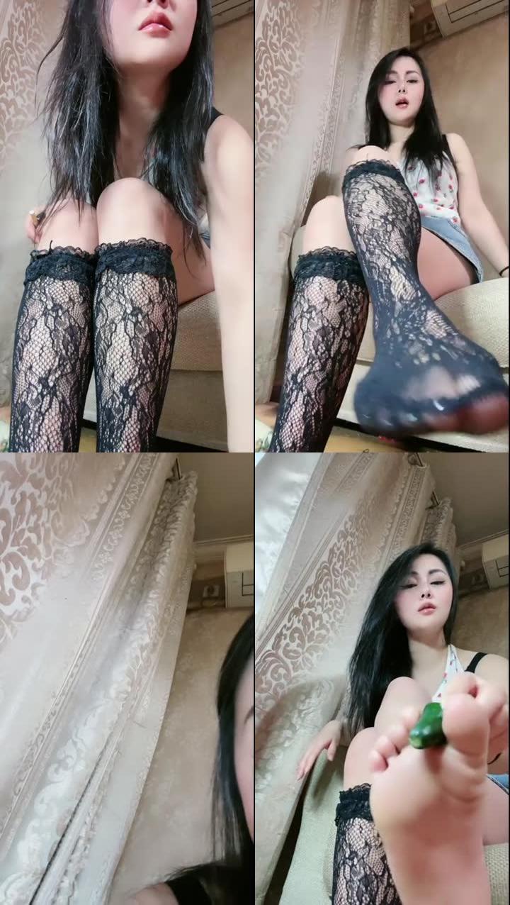 【艾丝冷】蕾丝袜裸足美脚寸止红绿灯🚦