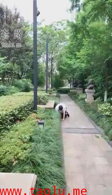 【莫妮卡卡dom】圈养家奴户外十字路口公园爬行填鞋底