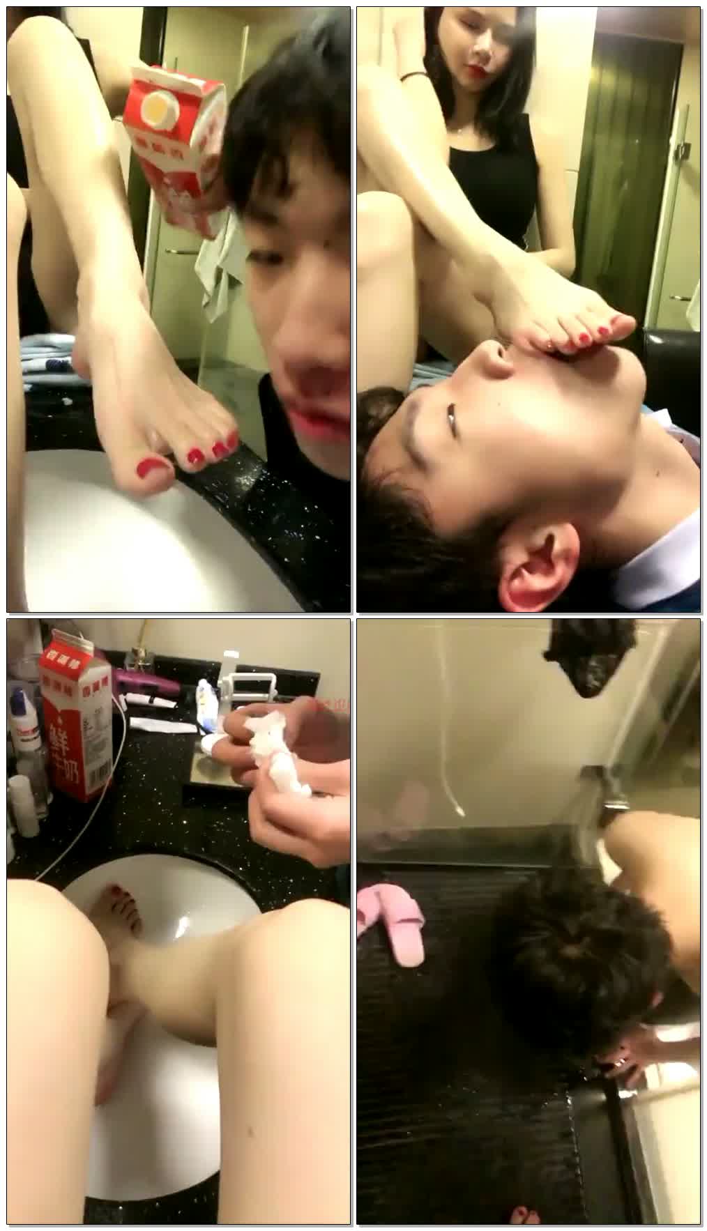 【米爷爷】TJ牛奶浴足 贱狗看见洗脚水极度兴奋
