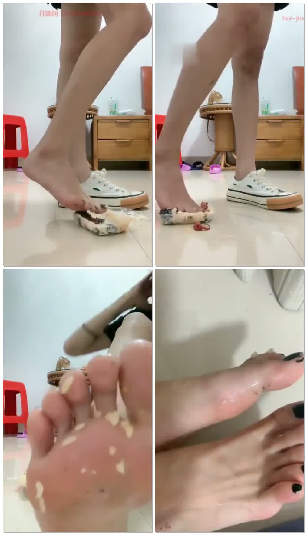 【希希bb】小白鞋踩踏寿司+裸足口水专场