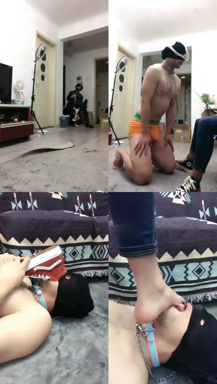 【美离子】帆布鞋内裤套头棉袜惩罚