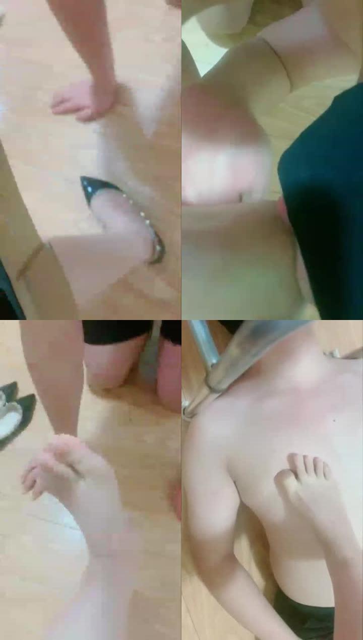 【冷玥】舔鞋底，舔脚，虐乳