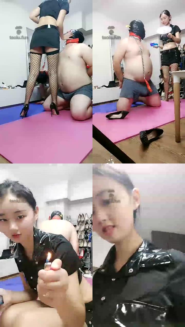 【千禧年的小魔女】老外加私奴二狗一起强踢