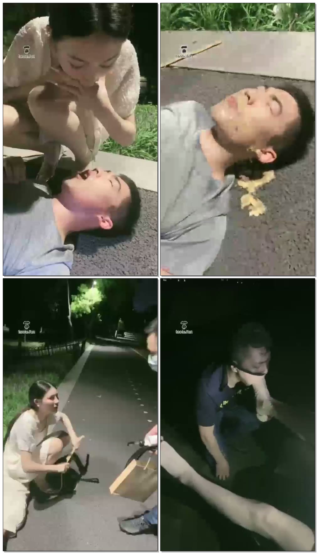 【诺曦s】上海外滩户外遛狗，呕吐物，双狗伺候