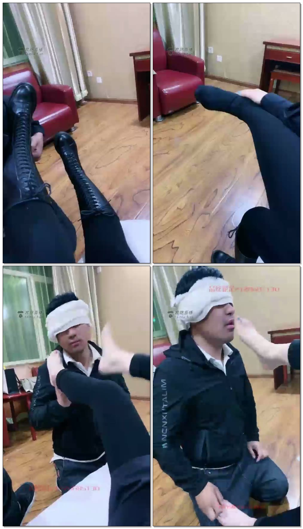 【檬萌S】清理主人高靴鞋底，闻舔捂出汗的原味黑袜香脚