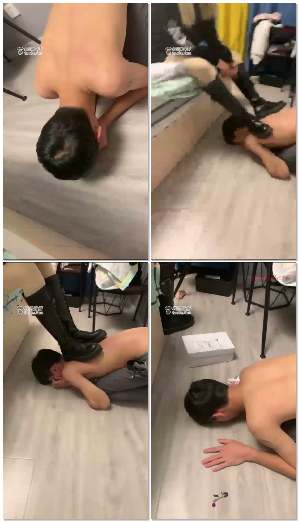 【婉梦S】夫妻主玩狗，踹出血暴力