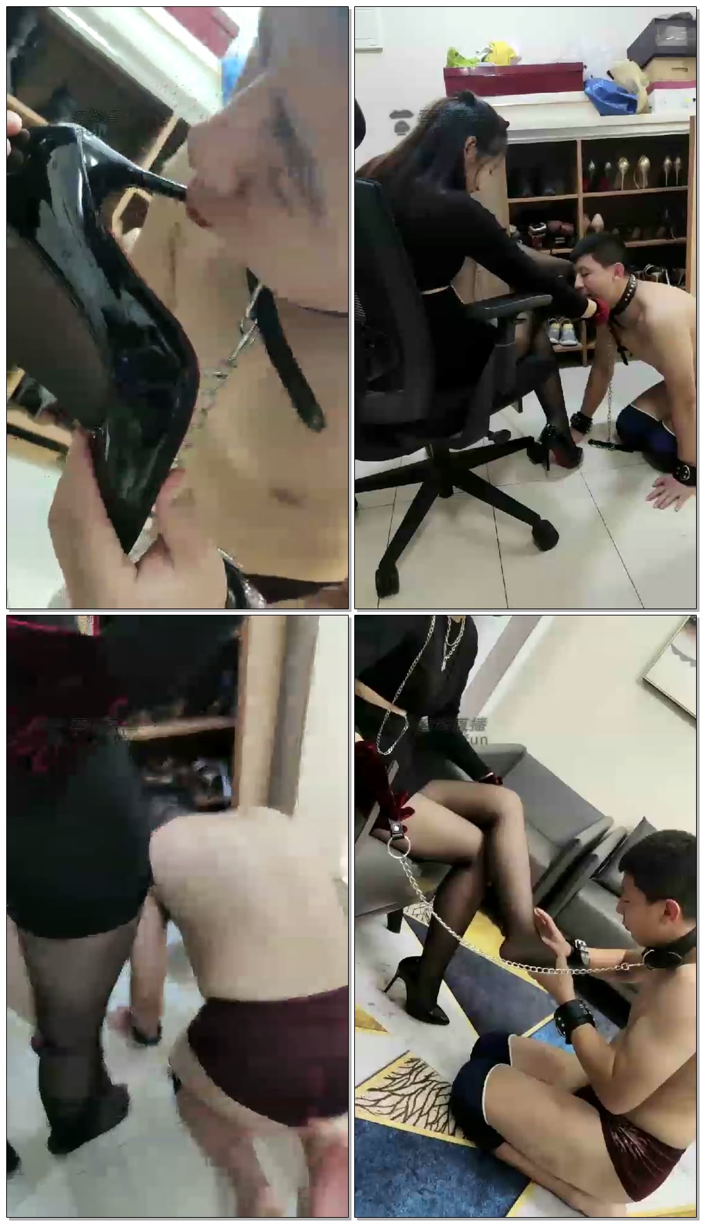 【涵涵11s】黑丝黑高调教小贱狗，骑马舔鞋揪耳朵