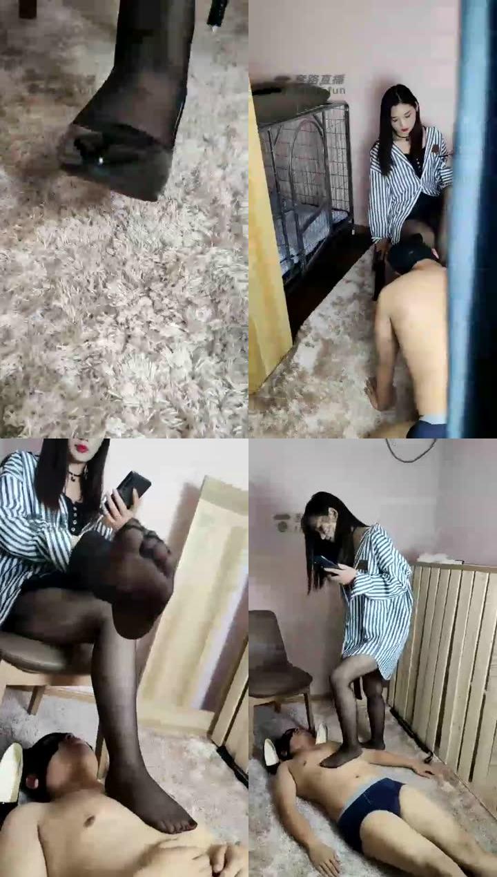 【涵涵S】女神的脚垫，黑丝高跟羞辱，有POV