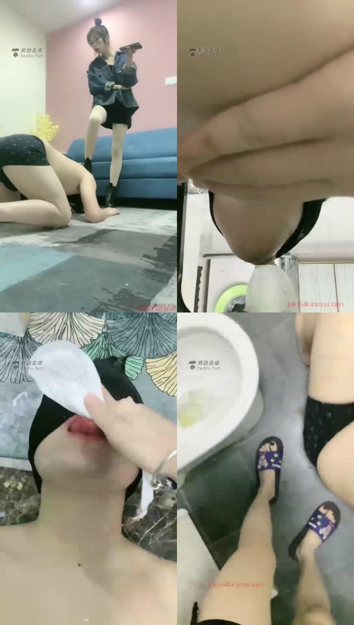 【希希s】姨妈圣水，舔姨妈巾，鼻涕呕吐物酸奶