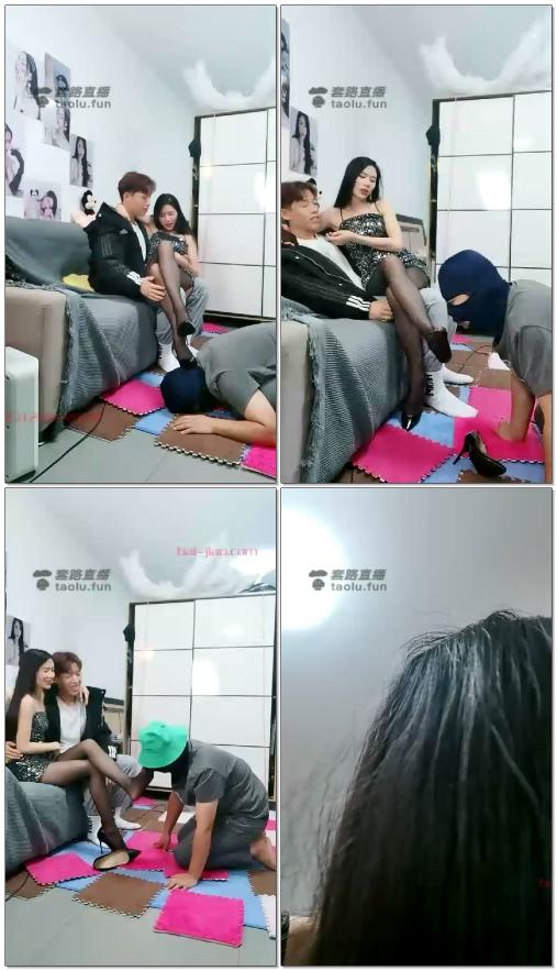 【芷晴】和小秋羞辱无能绿帽老公