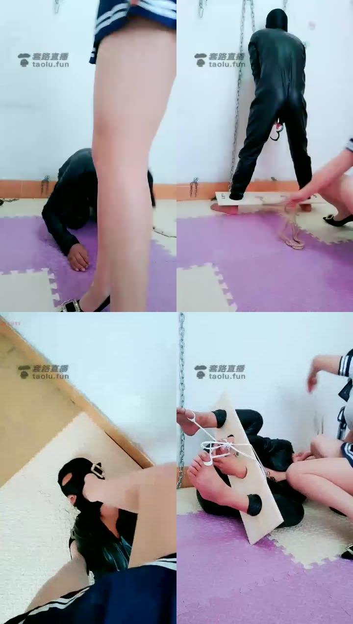 【月月S】刑架固定惩罚，鞭打耳光