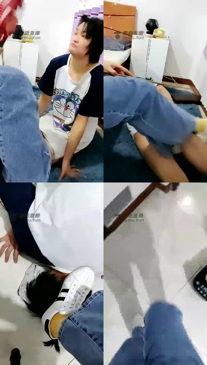 【冰女王】调教女奴吃内鞭打洗脚，棉袜