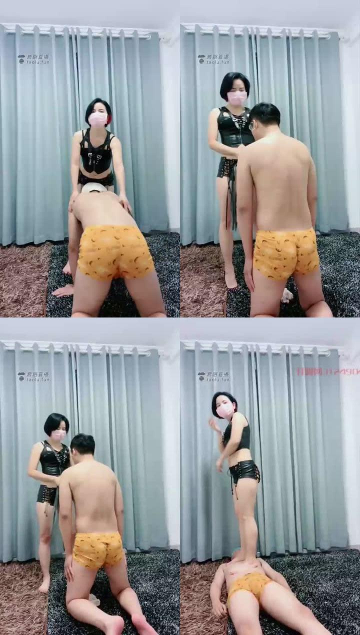 【短发S】第二次犯贱，鞭打耳光钻胯