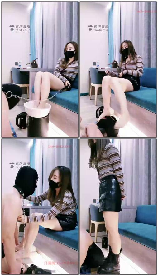 【乔安S】玩你娱乐一下主人，伺候洗脚，舔洗脚水，靴子跺头不当人