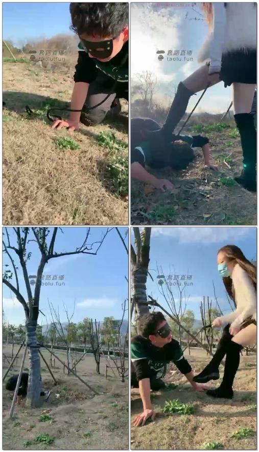 【瑞娜S】户外遛狗训狗骑马踩踏，强制舔脏靴底