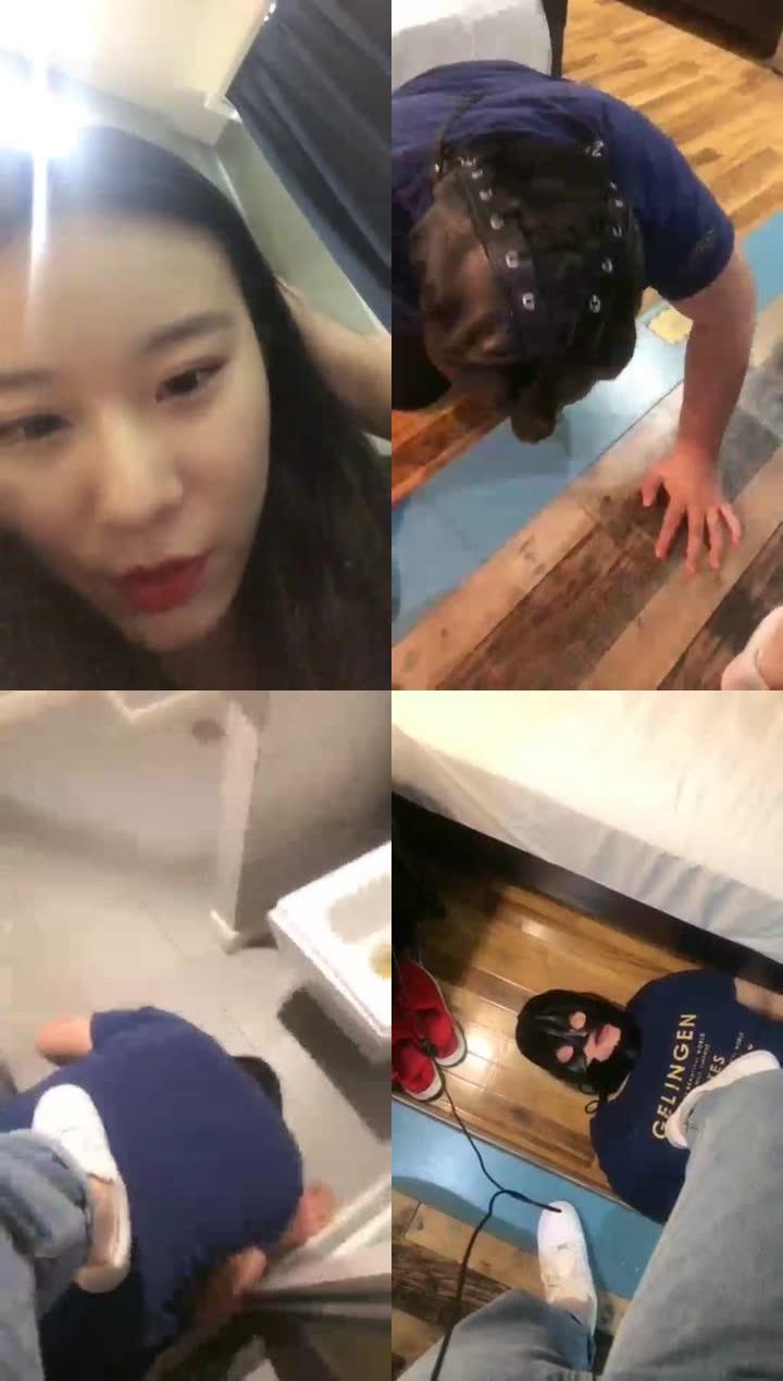 【七双】 继续调教千里迢迢来的贱货 小白鞋调教 清理鞋底 鞭打全体重踩踏