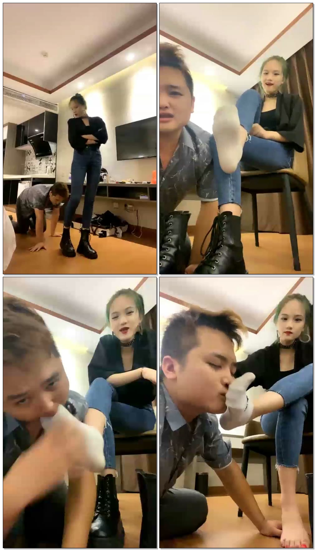 【弯弯小阿姨呀s】调教修理猥琐男，接上部