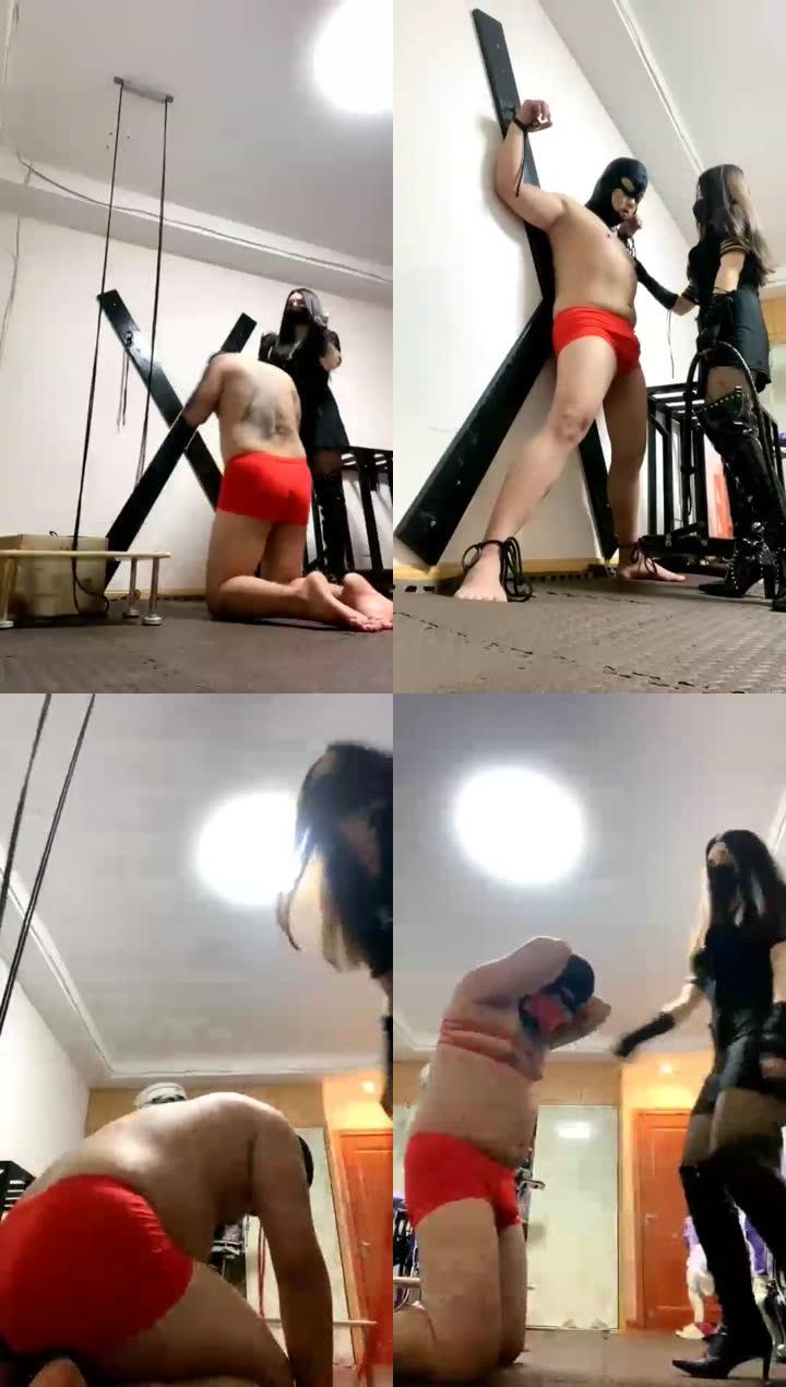 【十三姨S】刑架踢裆1000下