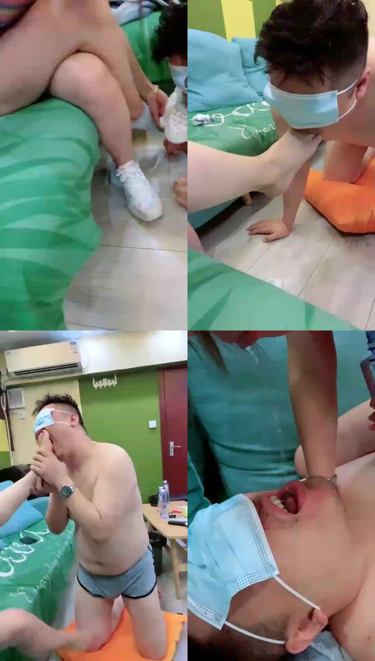【暖暖s】午夜调狗，踩踏，舔鞋底，耳光