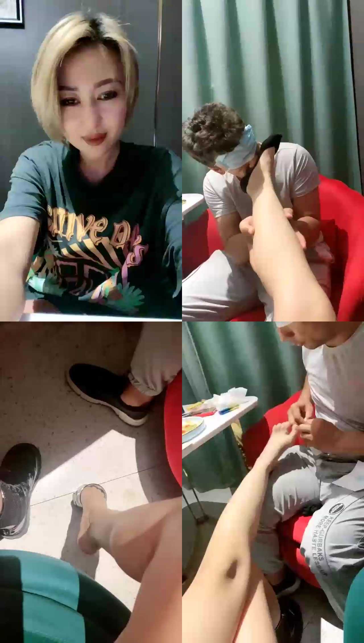 【西域S古丽叶】咖啡店调狗，喂食，舔脚，坐脸