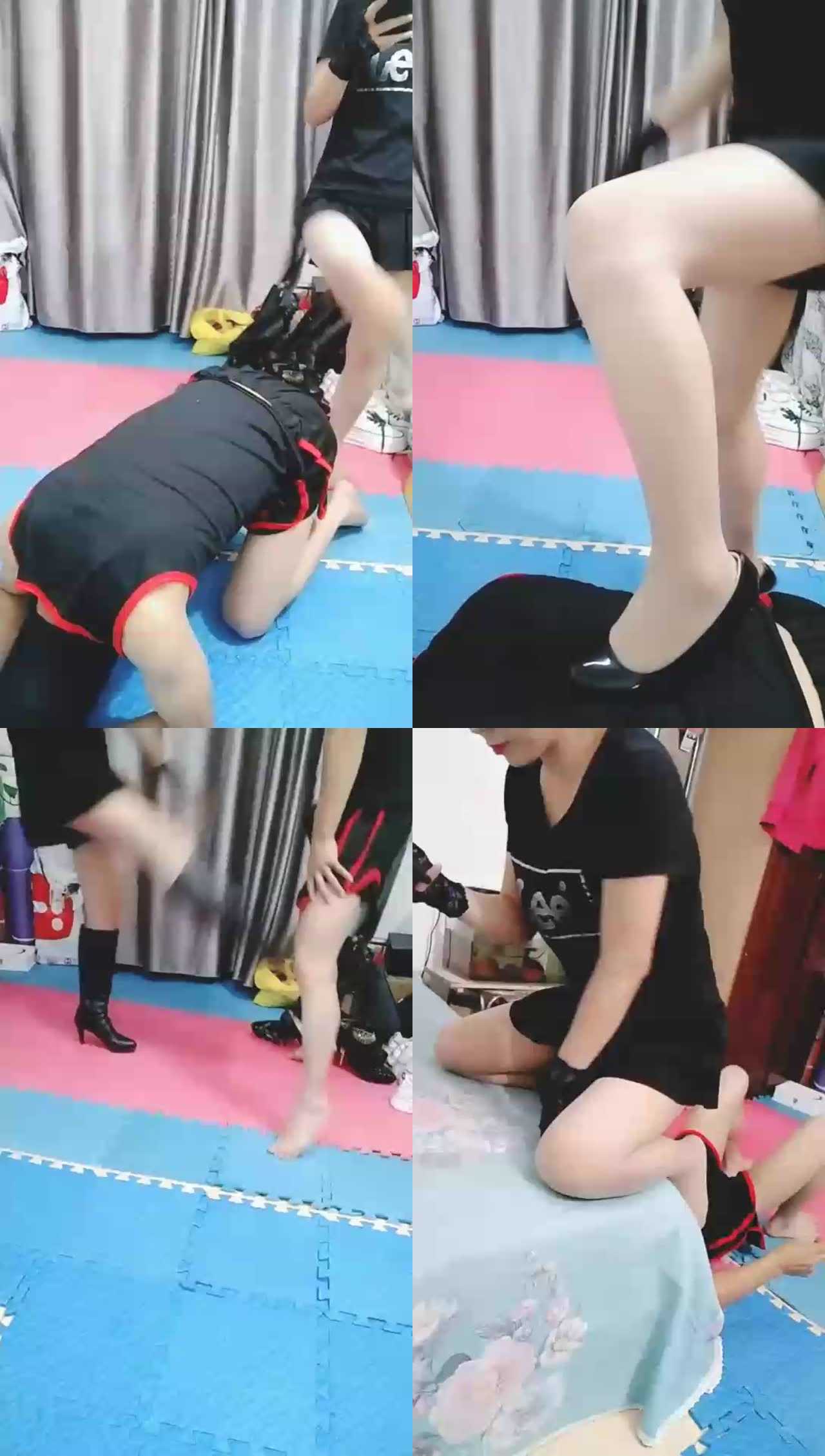 【麒麟女皇s】贱狗太贱，被主人无情虐待，黑靴踢裆，鞭打，耳光，坐脸