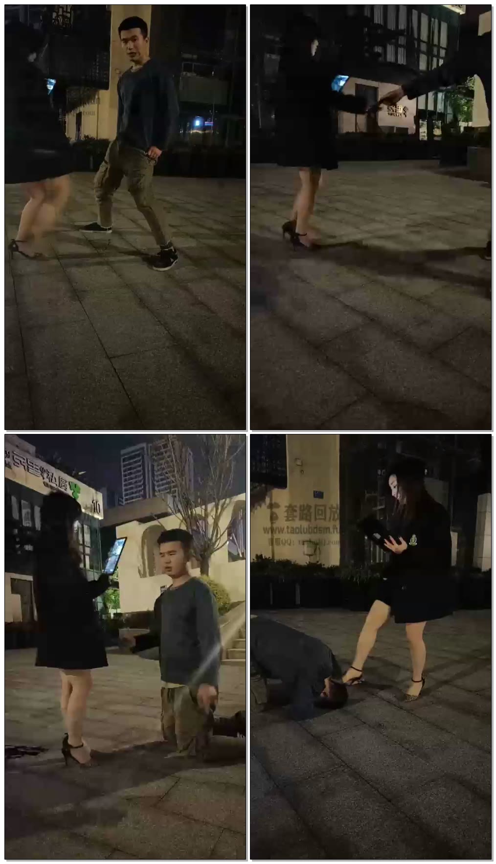 【第一帅男神】首次露脸极品美女小橙户外调教，搭讪成功奖励舔脚，搭讪失败耳光口水