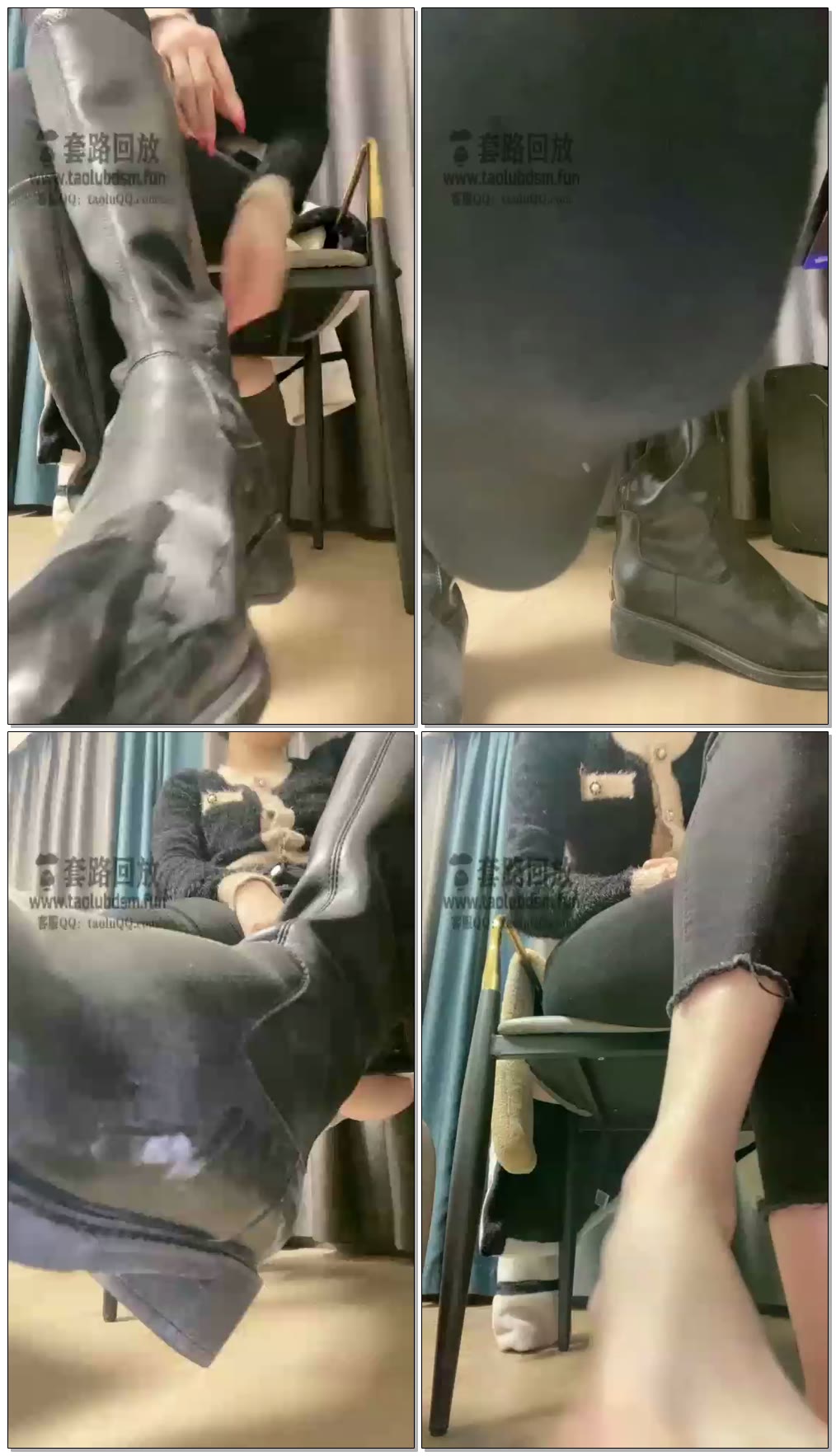 【草莓大大】第一视角红绿灯棉袜靴子