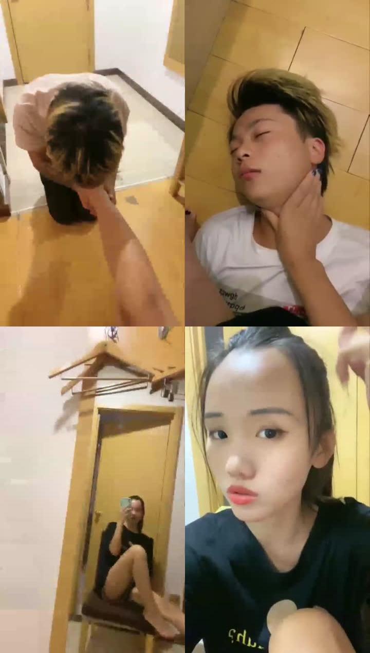 【00后叶娘小主】零零后直播t调教男友