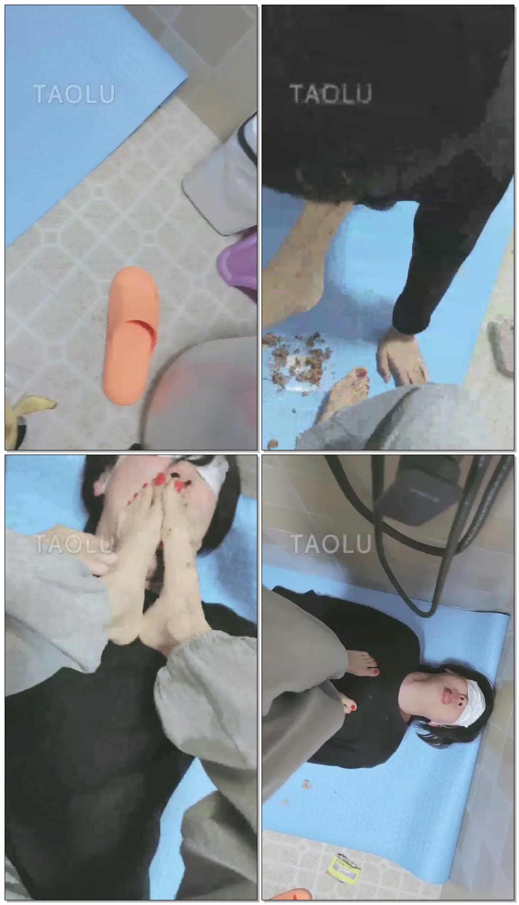 【染蝶大人】用脚喂狗狗吃水果