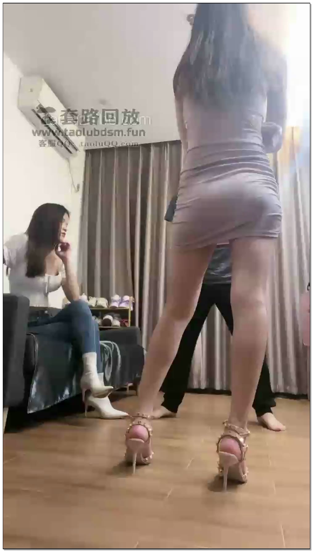 【诗诗S】双s牛仔皮靴柳丁细高跟提当剁