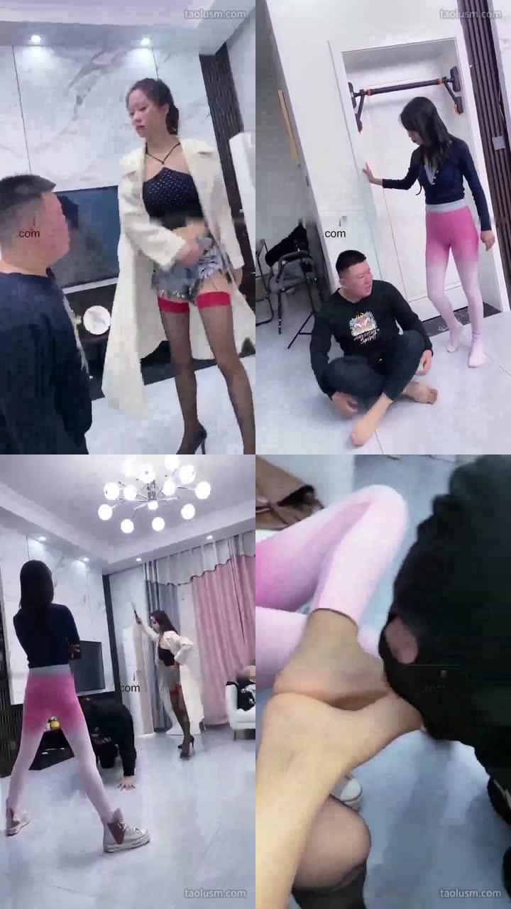 【麋鹿银儿】双主调教狗奴脚插嘴干呕
