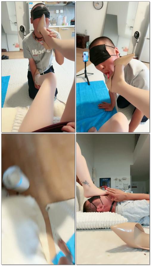 【汐瑶S】深候，脚踩食物，跟鞋踩踏，狗奴训练
