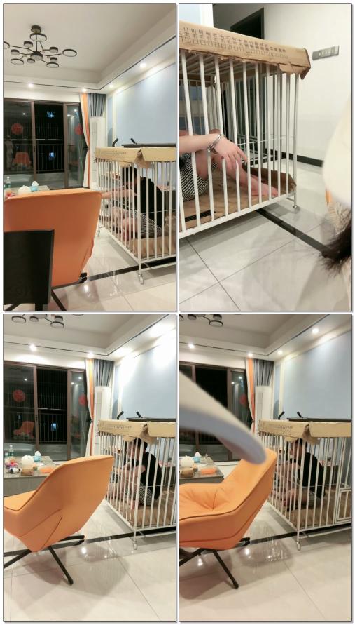 【黛樱】让奴隶强制睡狗笼