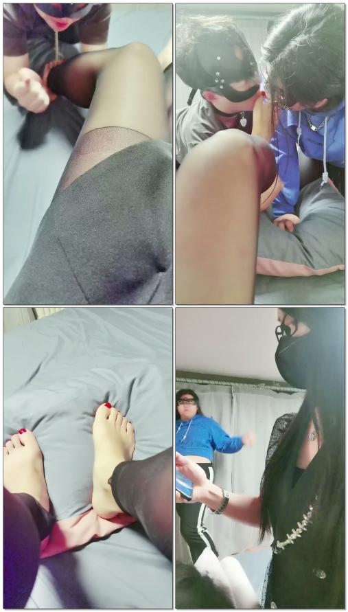 【璃茉老师】奴下奴争抢舔脚超多刺激玩法开发