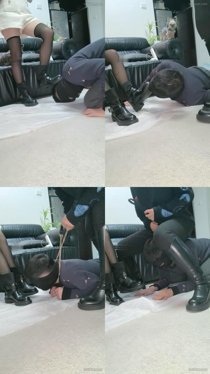 【京味芭比s】暴力揍狗暴力踩跳辱骂