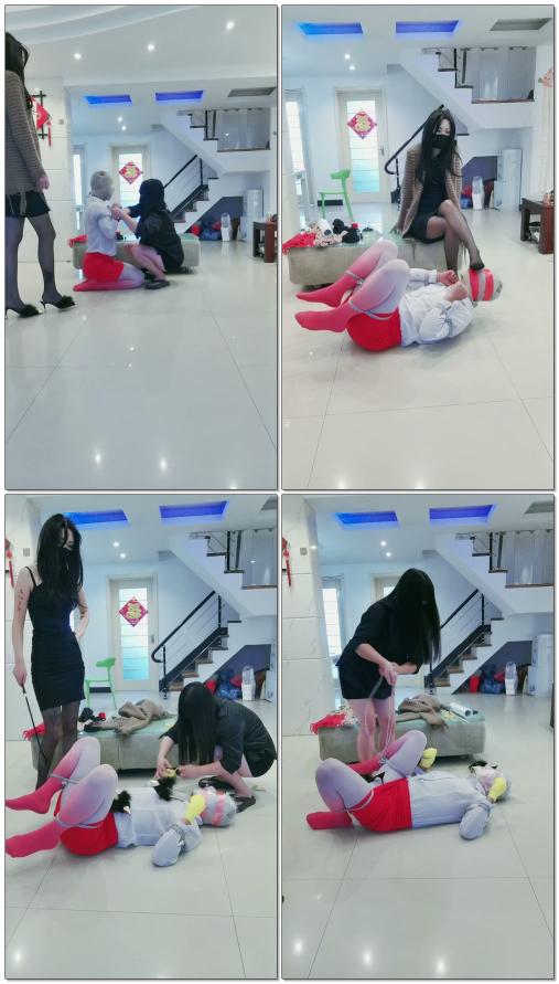 【媚娘工作室】收拾爱穿女装的伪娘奴训练狗奴叨鞋犬型室息多层室息抽打