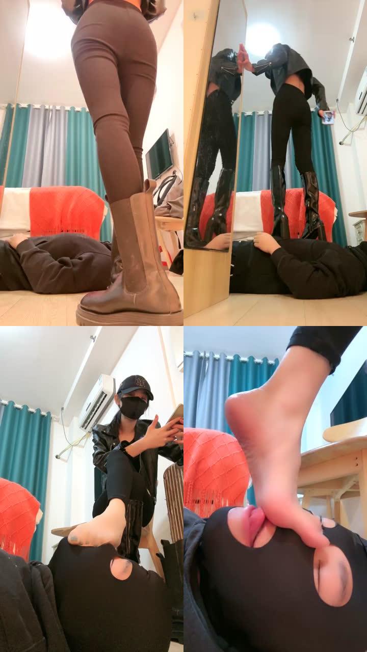 【美娜格格】短靴全体重踩踏/沉浸式舔玉足