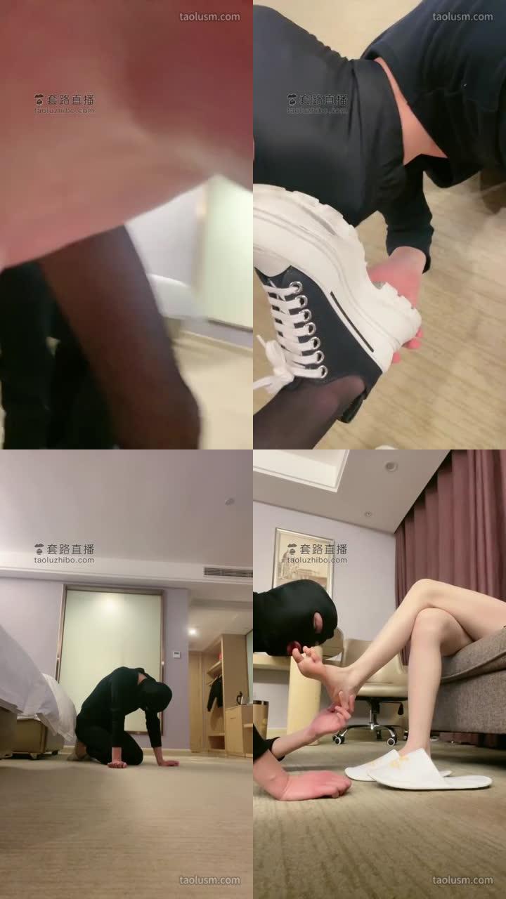 【kiki】脏帆布鞋搭黑丝裸足羞辱