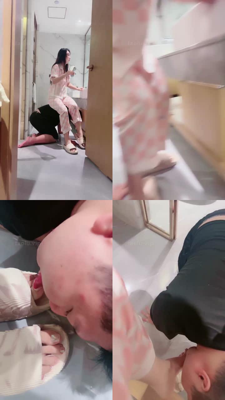 【长沙雪王】绿帽伺候女友起床洗漱