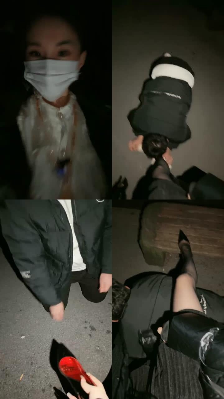 【三千女王】深夜户外遛狗犬化跟踪狂【双视角完整版】