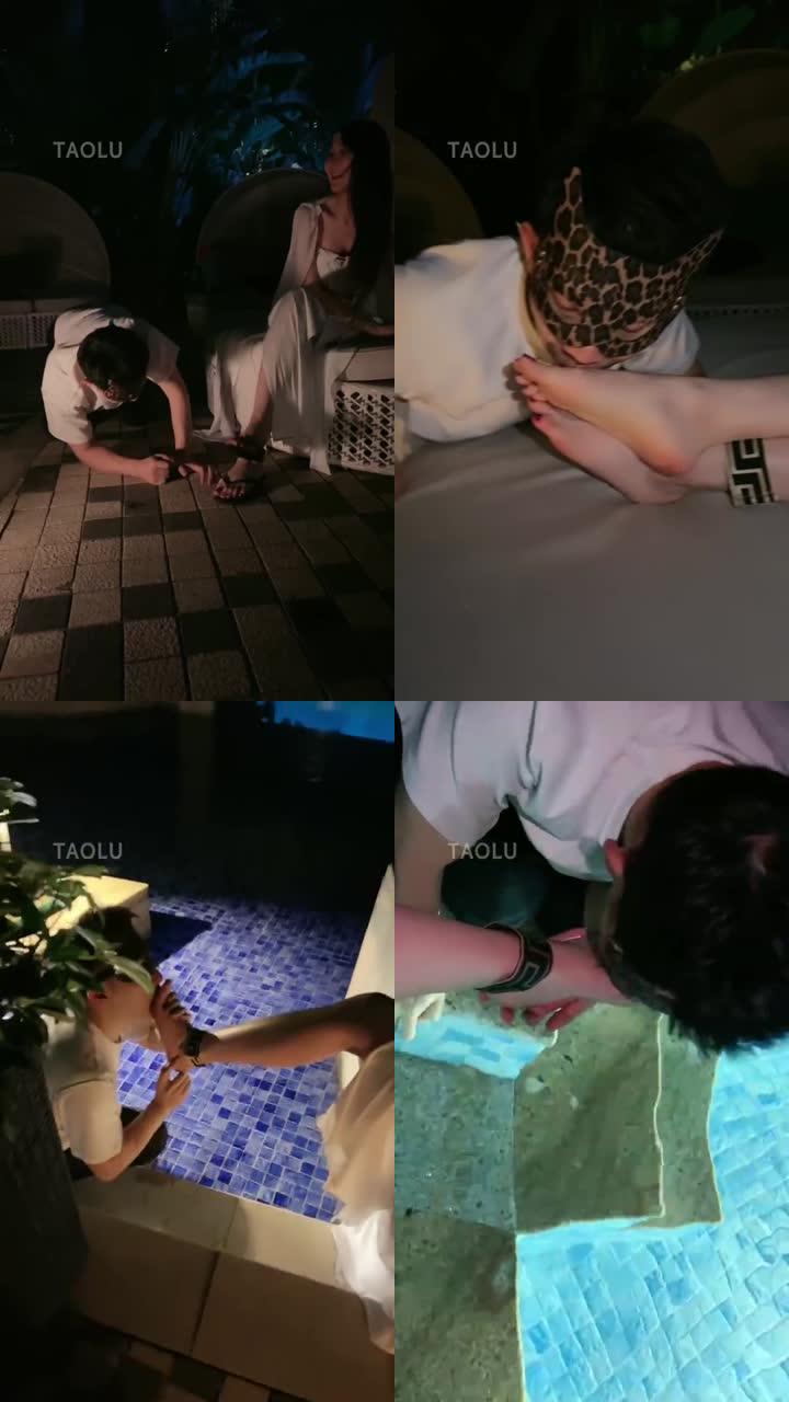 【微希】五星级酒店带狗去水里虐