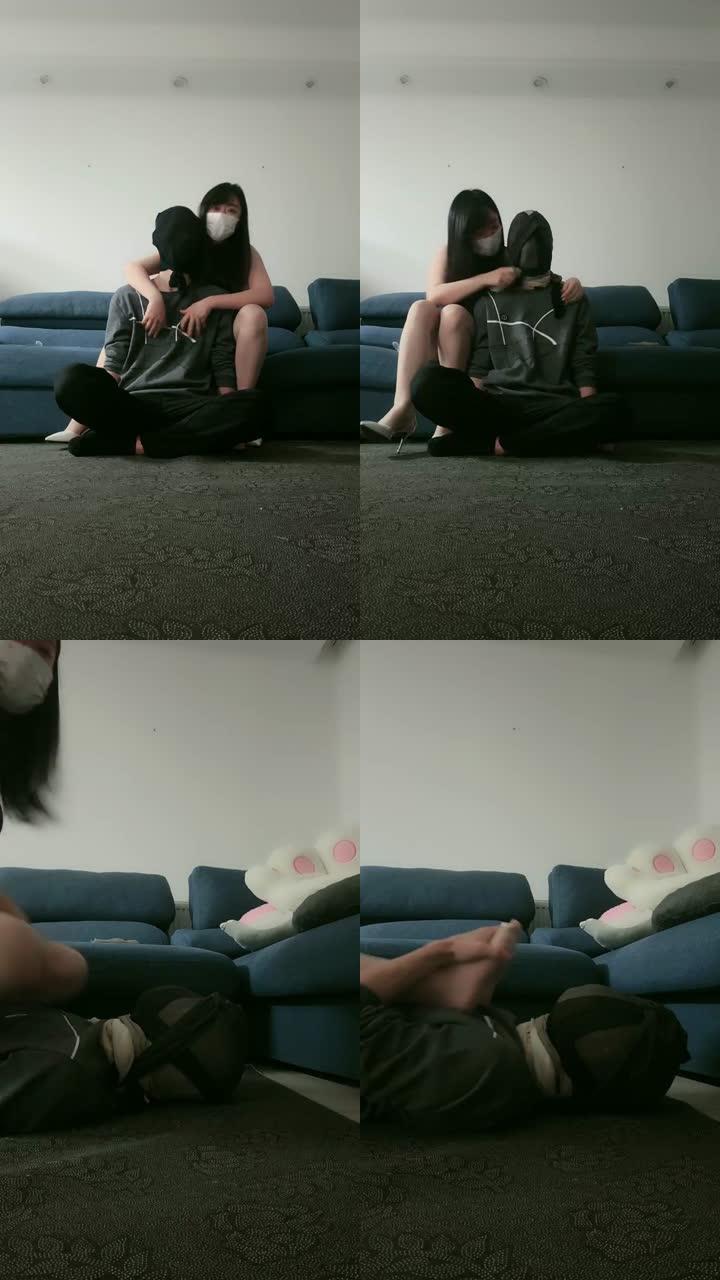 【桃子老师】高跟美腿诱惑-掐乳/肉丝脚闻舔