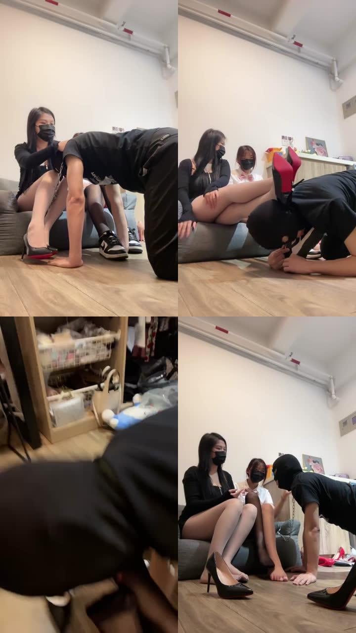 【甜心教主】带素人妹妹入圈调-舔脏鞋闻臭袜/做脚垫