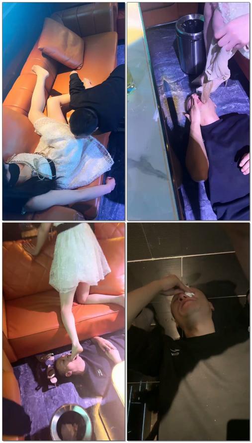 【伊晨s】KTV里丝袜圣水舔裸足
