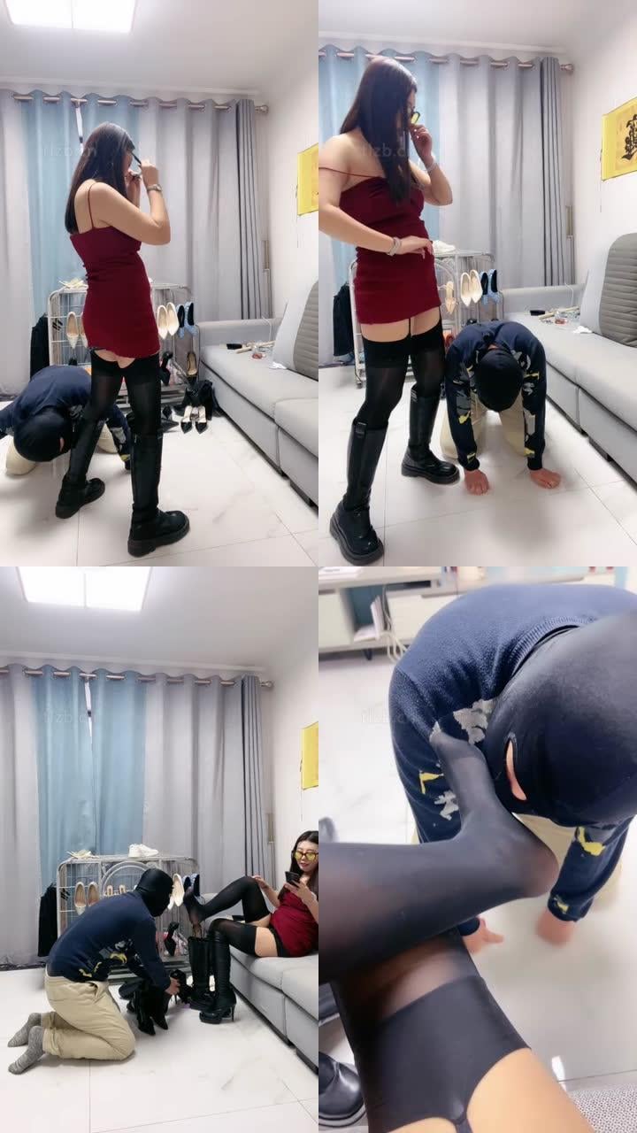 【伊兮夫妻】高跟靴高跟鞋轮换狠踢/吃byt/转胯磕头/靴尖脚深喉