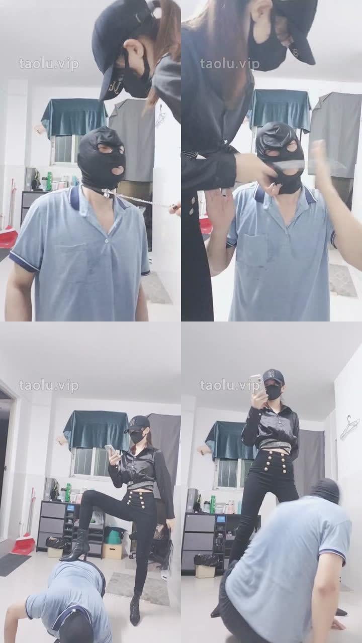 【美娜格格】性感女神暴打老狗-骑马踩踏鞭打/转胯踩狗爪/踢踹