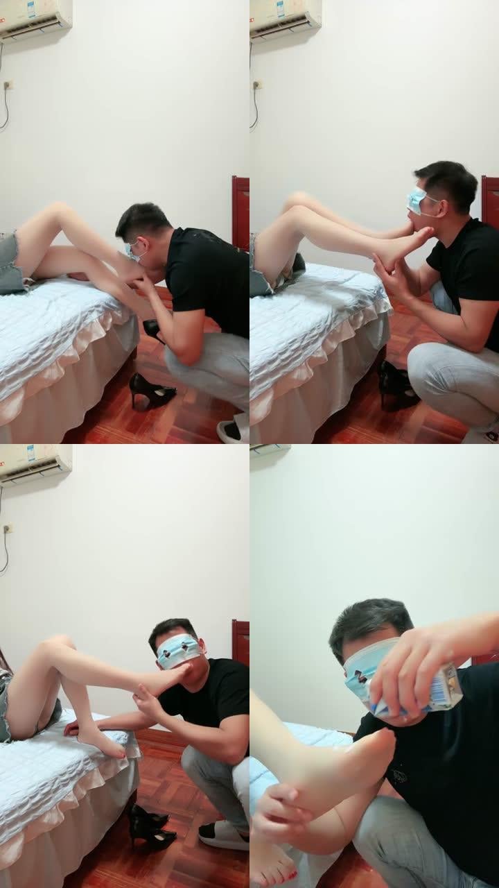【丽娜】肉丝脚狂舔/脚喂酸奶