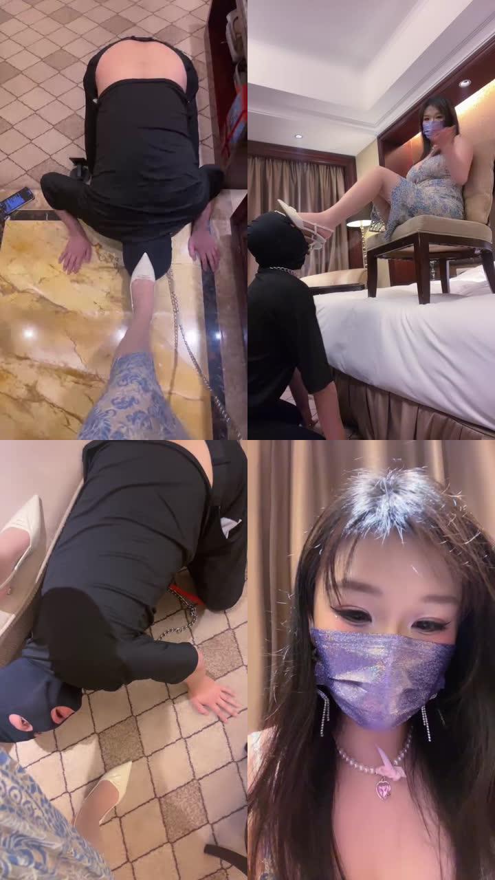 【甜心教主】狗链遛狗/狠抽耳光/原味堵嘴/舔超脏鞋底