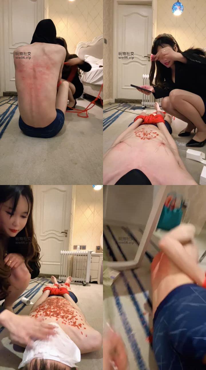【林夕】捆绑竹子重度虐打/滴蜡/虐乳