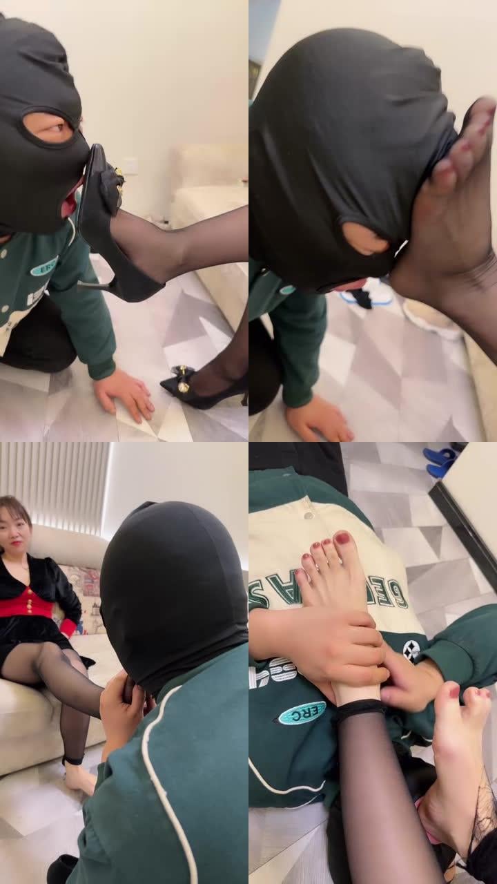 【雨涵大大】素人技师首调-舔高跟黑丝裸足